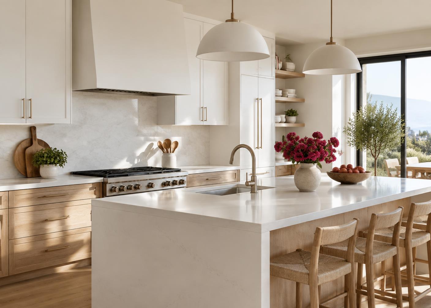 Freshly cleaned bright kitchen